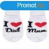 Csecsem pamut zokni New Baby I Love Mum and Dad fehr 56 (0