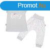 2-rszes pamut egyttes New Baby Happy Flower szrke