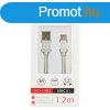 SWISSTEN Adatkbel - USB > USB-C 3.1 - 3A - 1,2m - Ezst/