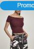 Urban Classics Ladies Off Shoulder Rib Tee redwine