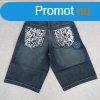 Vokal Flowers Denim Bermuda Dark Grey