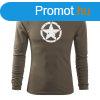 DRAGOWA Fit-T hossz ujj pl star, oliva 160g/m2