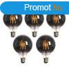5 db-os kszlet okos E27 LED izz G95 fst 4W 60lm 1800-3000