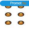 6 darabos sllyesztett spotlmpa kszlet, kerek, fekete, ara