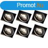6 db-os bepthet spotlmpa kszlet fekete GU10 AR70 keret 