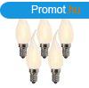 5 db E14-es LED matt gyertyalmpa BXS35 1W 100 lumen 2200K