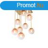 Art Deco mennyezeti lmpa arany rzsaszn veggel 9 lmps -