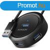 AXAGON HUE-P1A, 4x USB 3.2 Gen 1 ROUND hub, micro USB csatla