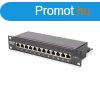 DIGITUS CAT6 12port asztali fekete rnykolt patch panel