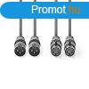 Nedis COTH15030GY50 flprofi XLR audio kbel, 2 x XLR 3p dug