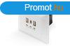 Digitus DA-70618 csatlakozaljzat 2 x USB A + 1 x USB C Whit