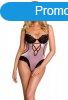 Fekete s rzsaszn Betty Lace Body, L-XL
