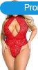 Sexy Elephant Plus Size Red Exquisite Lace Open Cup Teddy, X