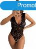 Sexy Elephant Sexy Black Deep V backless Full Lace Teddy, XL