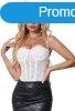 White 9 Bones Sexy Lace Suspender Corset Bra Top, XS-S