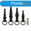 EASYTOYS Anal Plug Set With Bullet Vibrator - Black