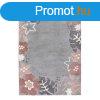Sznyeg, levelek s virgok, ezst - rzsaszn, 80x150 cm - 