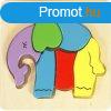Elefnt fa 6 darabos puzzle
