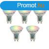 5 darabos Smart GU10 50 LED izzkszlet tltsz RGBW 4,5W 3