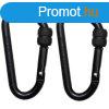 MFH karabiner biztonsgi zrral, 2db, fekete, 80x8mm