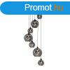 Art Deco lglmpa fekete fstveggel, kerek, 7 lmps - San