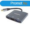 PremiumCord Adapter USB-C -> HDMI, USB3.2, PD, felbonts 4K 