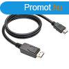 Kbel C-TECH DisplayPort/HDMI, 2m, fekete