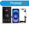 JH Apple iPhone 16 (6.1) fekete LCD kijelz rintvel (FHD, 