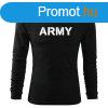 DRAGOWA Fit-T hossz ujj pl army, fekete 160g/m2
