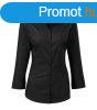 MALFINI Ni hromnegyedes ujj ing Style - Fekete | XL