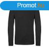B&C EXACT 150 unisex hossz ujj pl B03E, Black-M