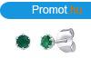Silvego Ezst flbeval termszetes smaragddal 4mm JJJ1032EE
