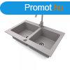 Grnit mosogattlca NERO Verso + magastott csaptelep + dug