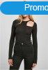 Urban Classics Ladies Organic Cut Out Longsleeve Body black