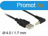 DeLock Power Cable USB > DC 4.0 x1.7 mm male 90 1,5m Bla