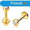 Piercing srga 14K aranybl - ajakba, llba s ajak fl, go