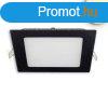 LED panel, 9W, szgletes, kprzs mentes, fekete, melegfeh