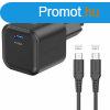 SWISSTEN GaN network adapter 1x USB-C 35 W PD, fekete + adat
