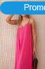 Hossz muszlin ruha pntokkal, modell 88534 rzsaszn