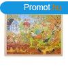 Fa puzzle, let a kertben