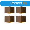 4 db-os kszlet intelligens fali lmpa stt bronz 8 cm, bel